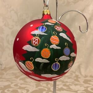 Festive Red and Green Holiday Ornament